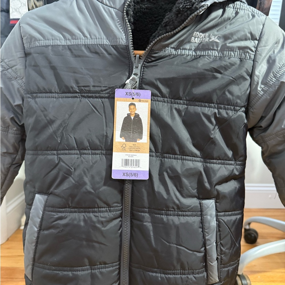 Eddie Bauer Kids Charcoal Puffer Jacket